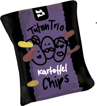 Icon mit Chips in lila/bunt